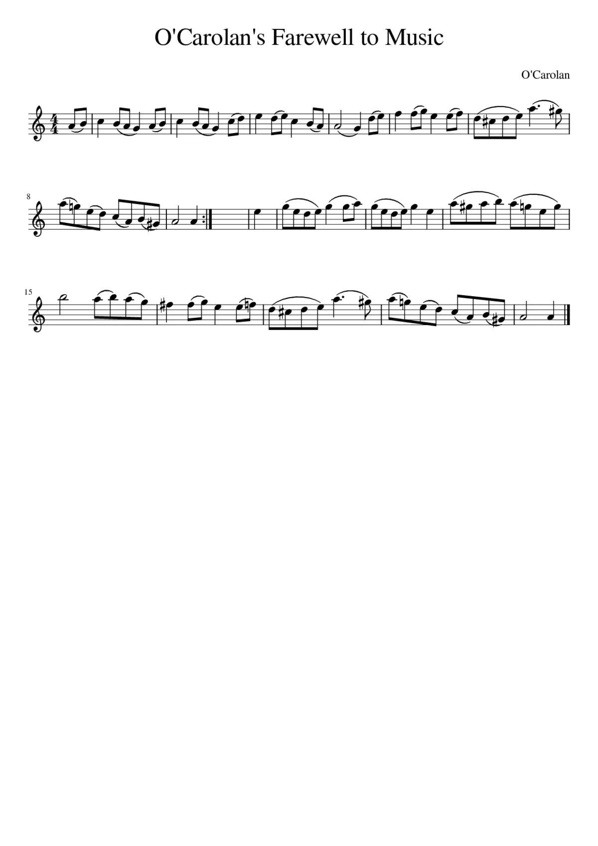 O'Carolan's Farewell to music - Page 1