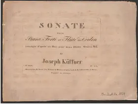 Sonate pour Piano Forté et Flûte ou Violon
