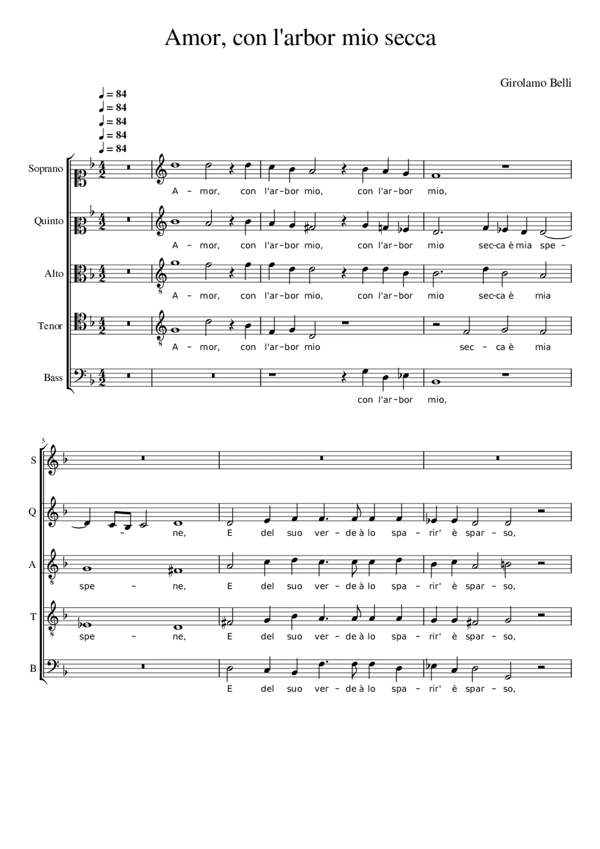 Amor con l'arbor mio - Page 1