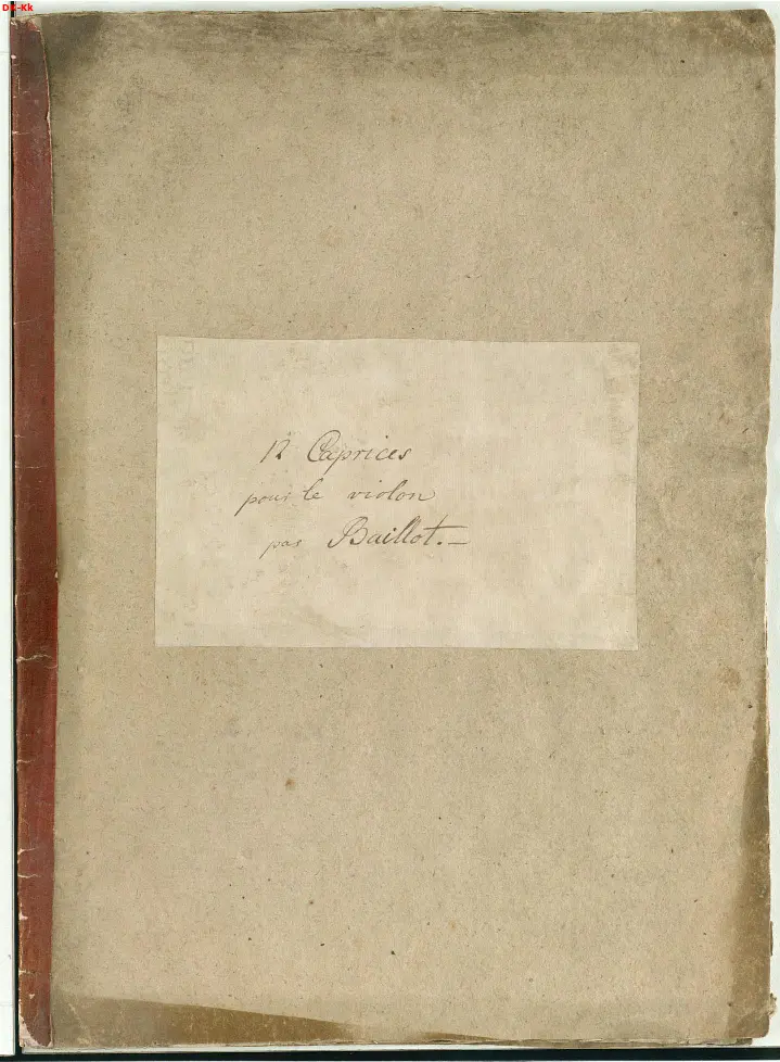 Douze Caprices ou Études pour le Violon, avec Accompagnement de Basse ou de Fortepiano - Page 1