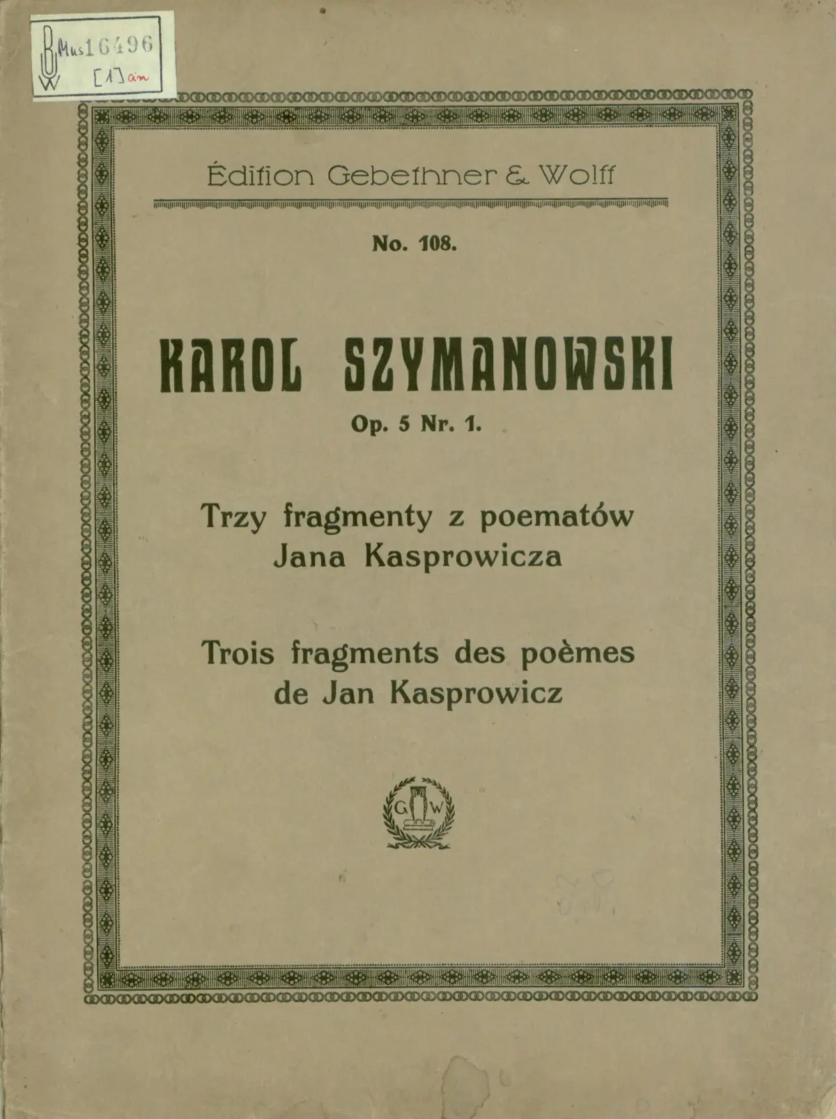 3 Fragments from poems of Jan Kasprowicz - Page 1