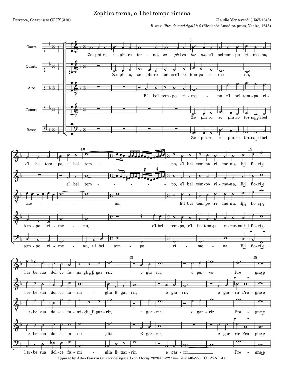 Zefiro torna e'l bel tempo rimena - Page 1
