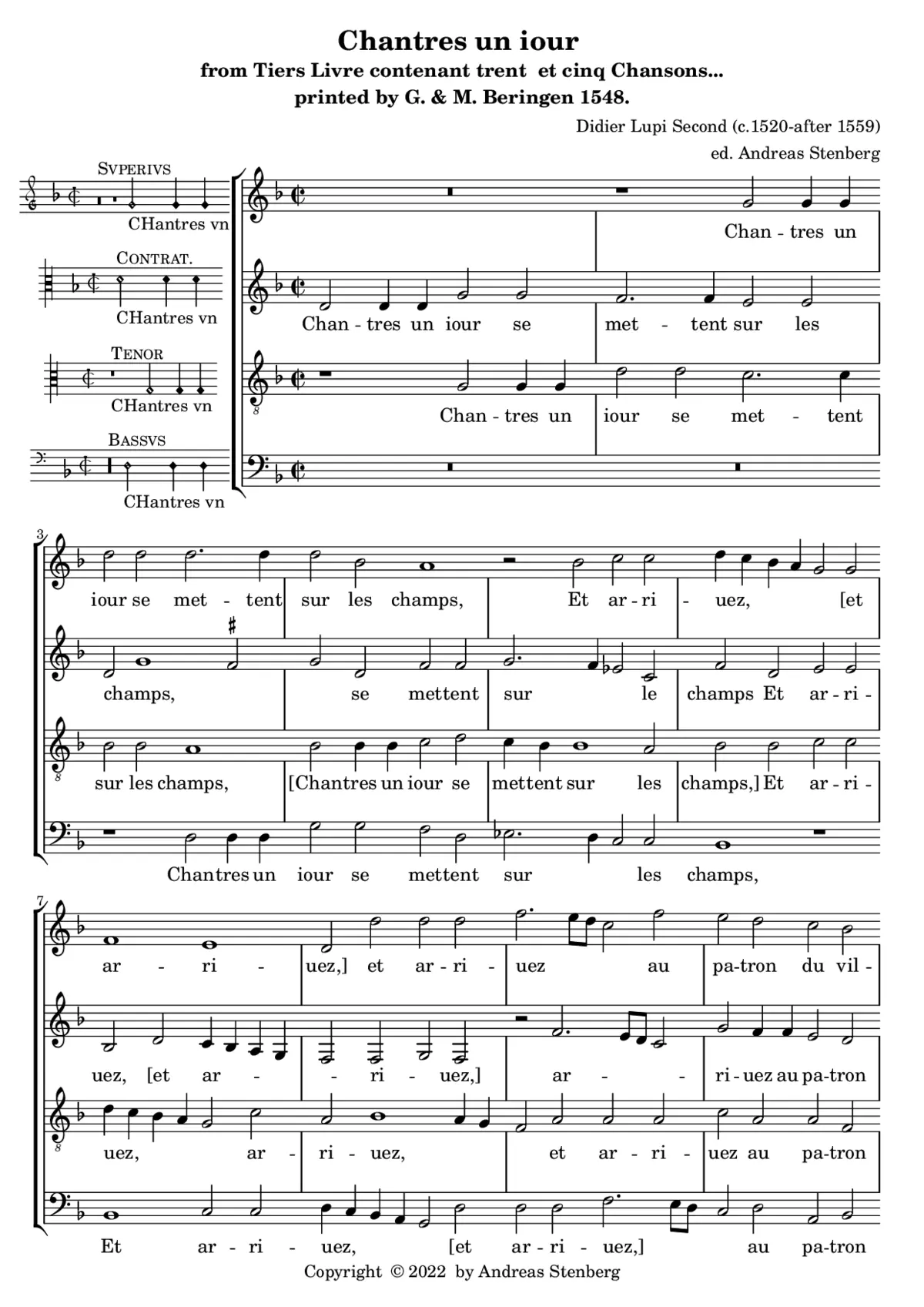 Chantres un iour - Page 1