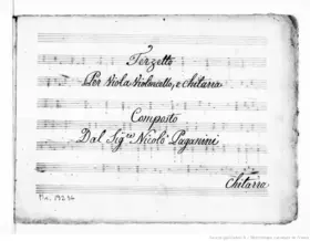 Terzetto per Viola, Violoncello e Chitarra