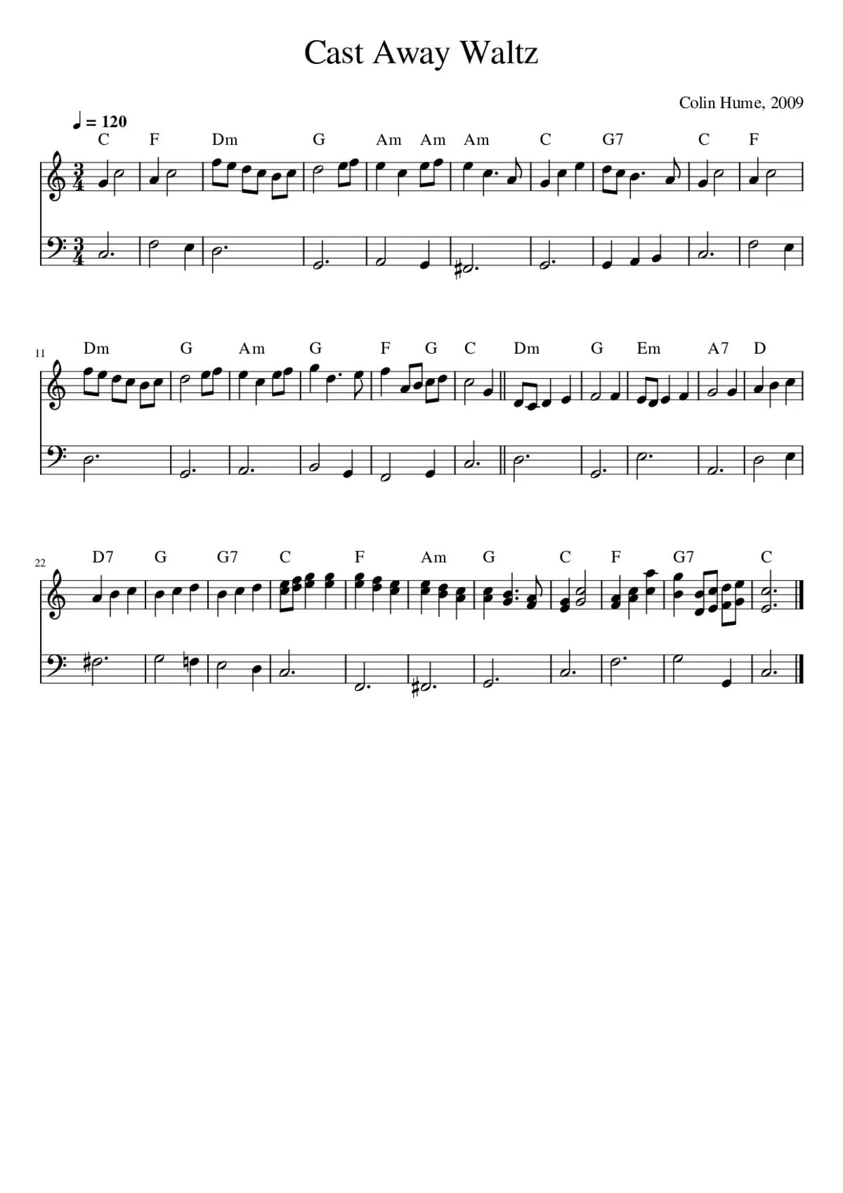 Cast Away Waltz - Page 1