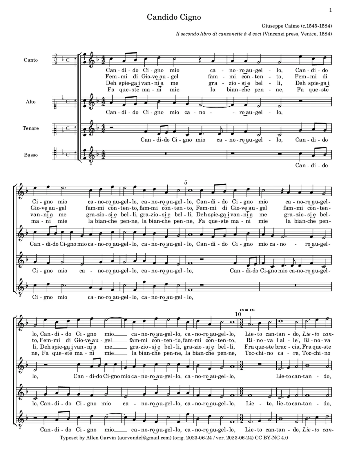 Candido Cigno - Page 1