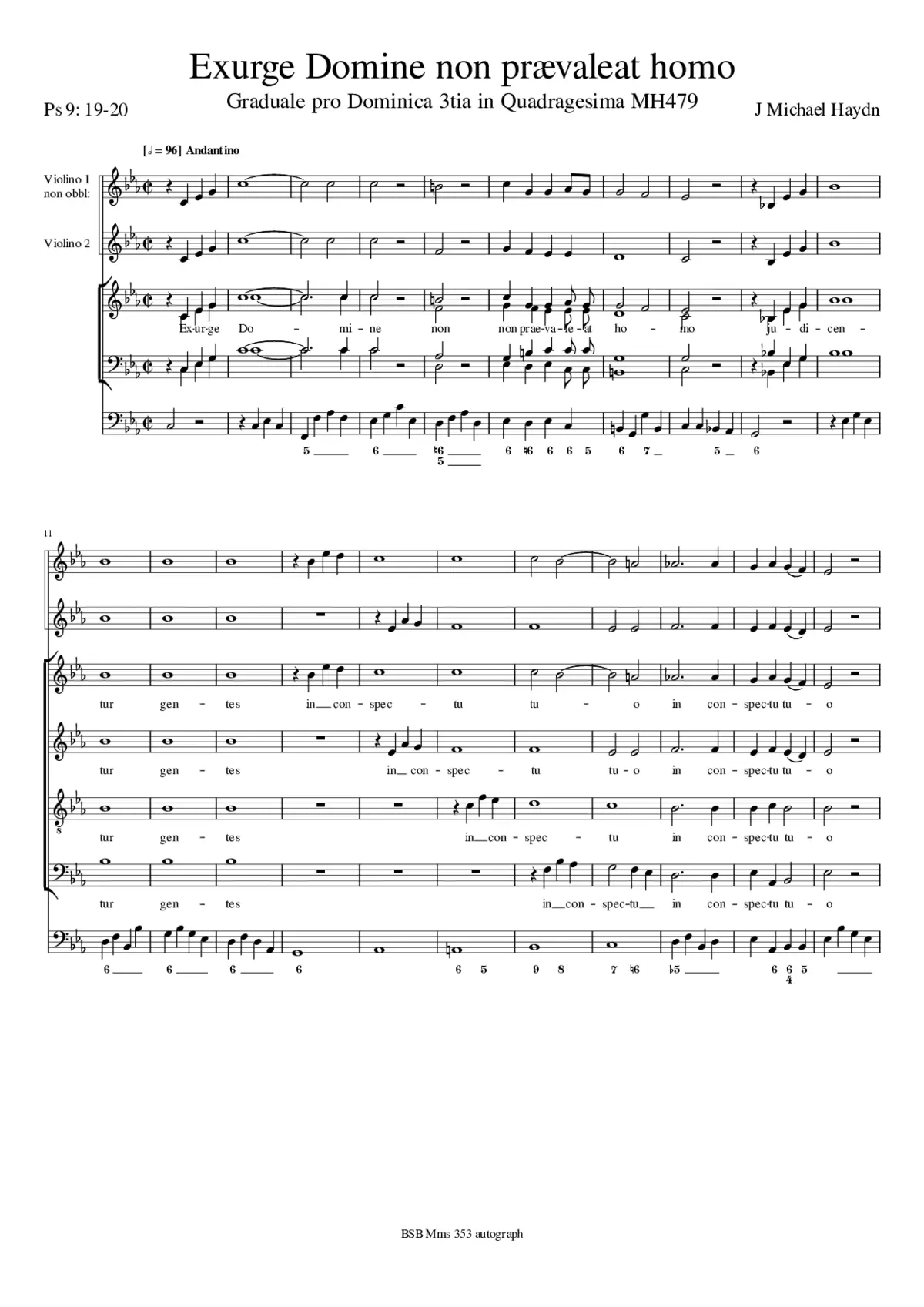 Exsurge Domine non praevaleat homo, MH 479 - Page 1