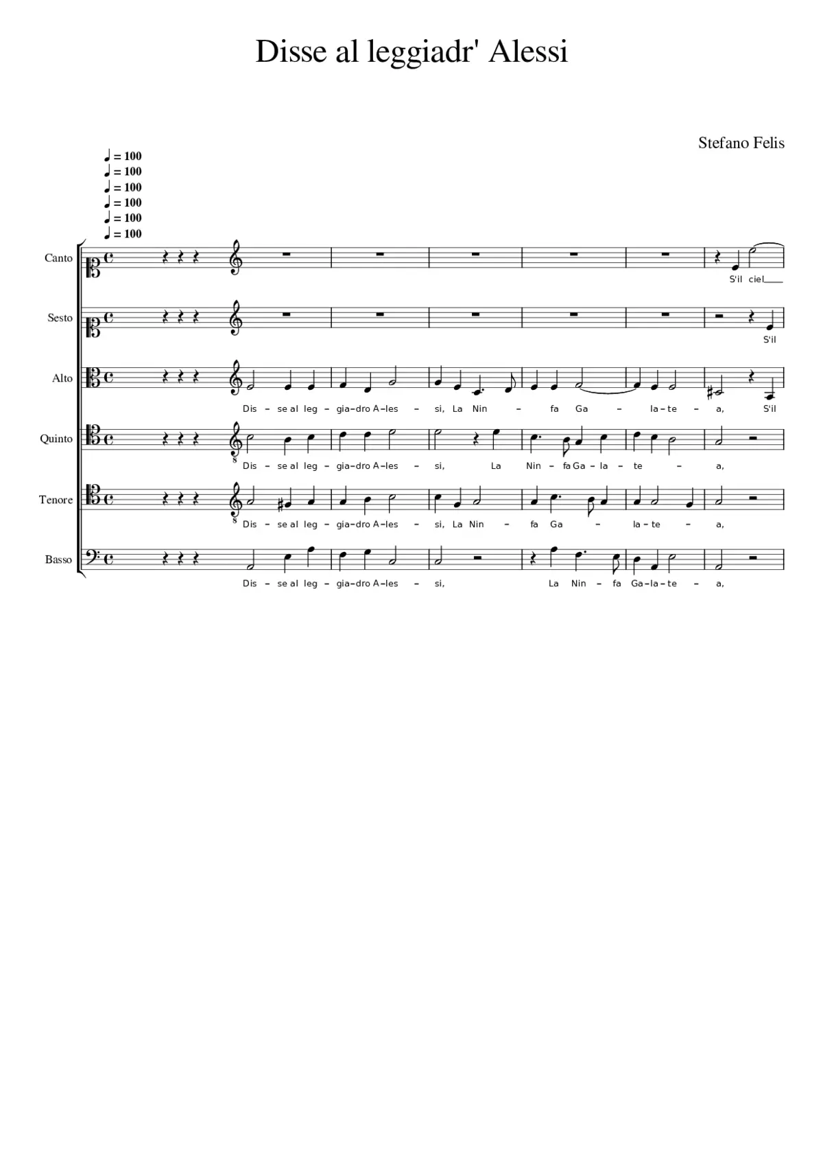 Disse al leggiadr' Alessi - Page 1