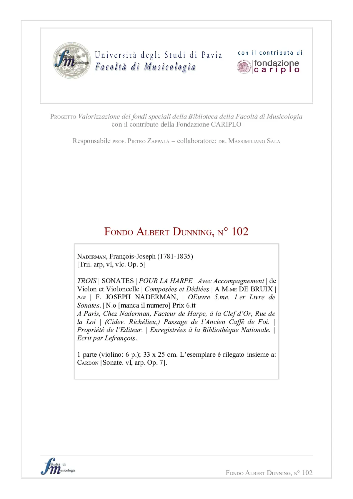 3 Sonatas for Harp, Violin and Cello - Page 1