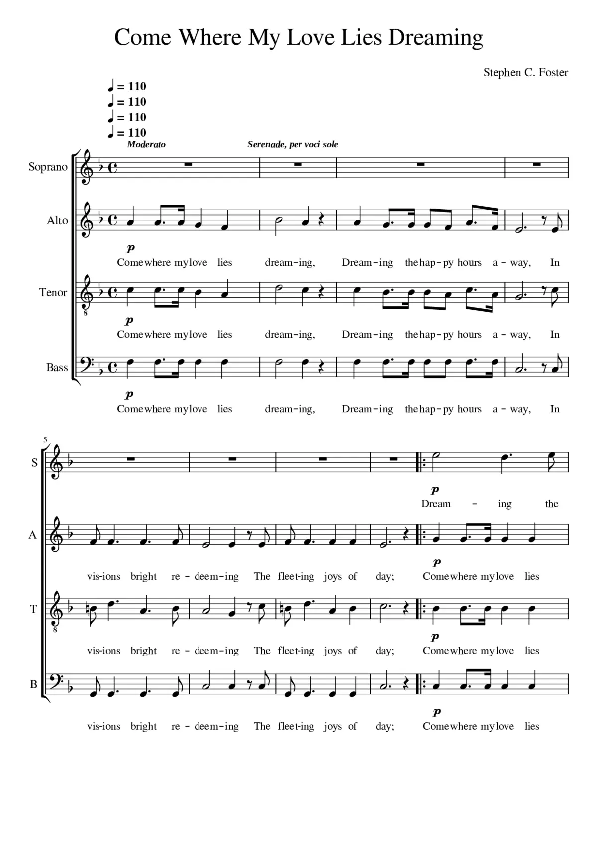 Come Where My Love Lies Dreaming - Page 1