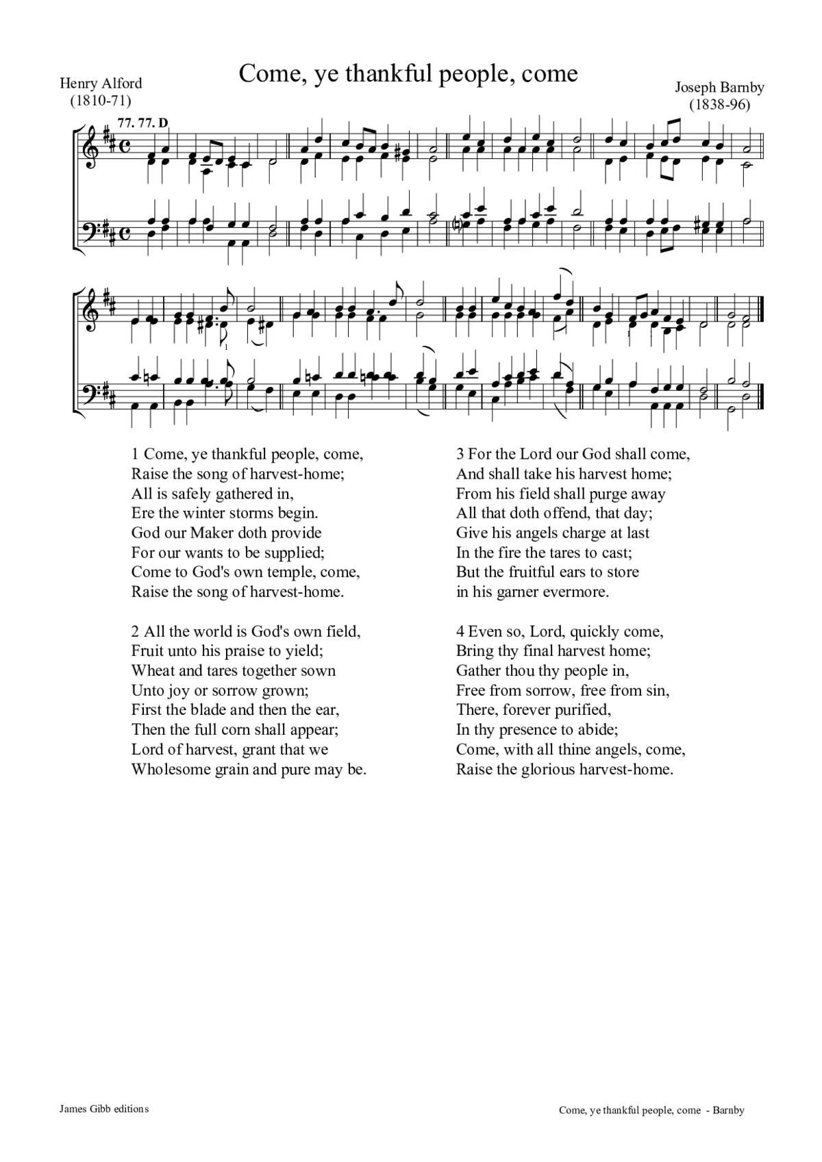 Come, ye thankful people, come - Page 1