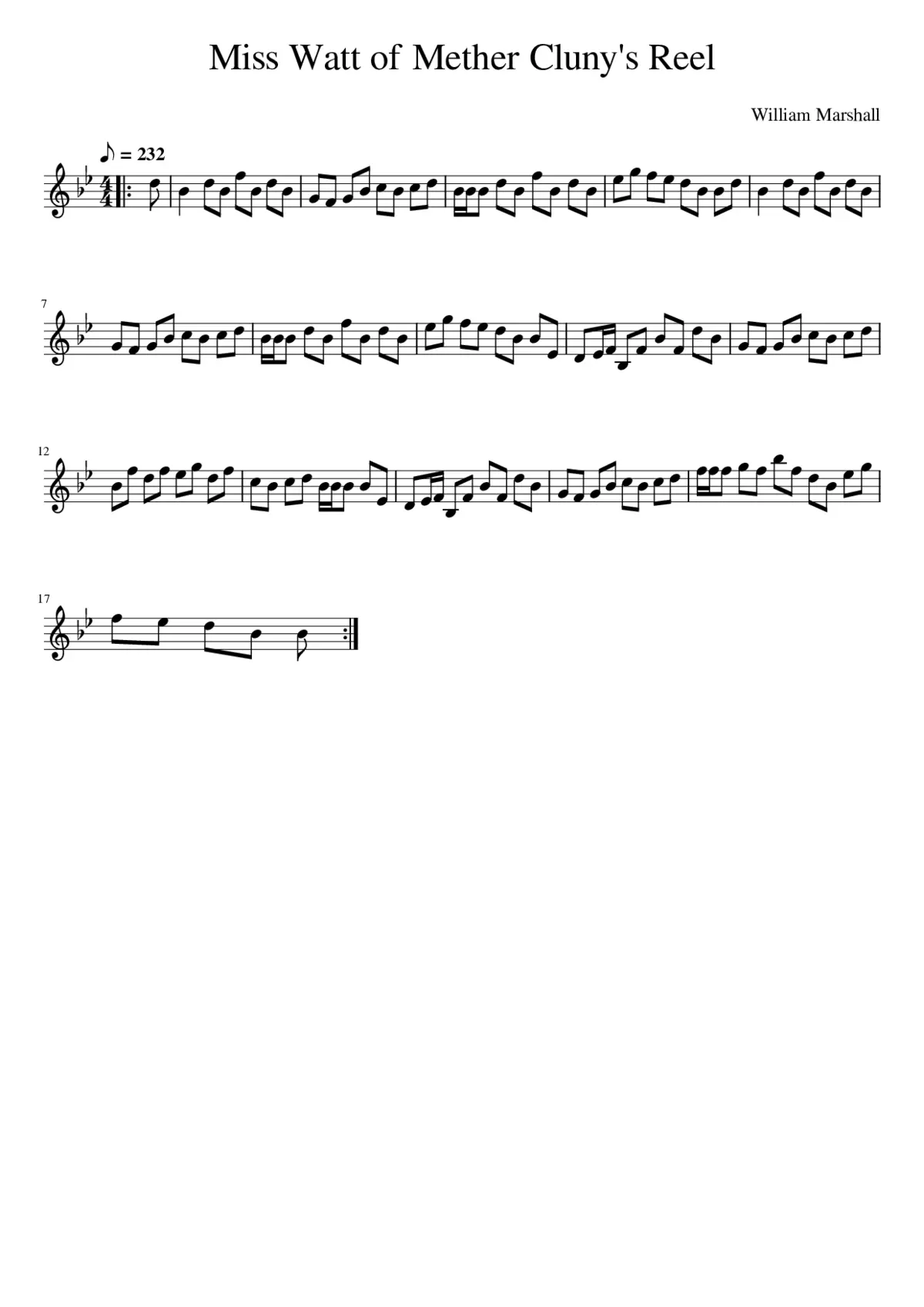 Miss Watt of Mether Cluny's Reel - Page 1