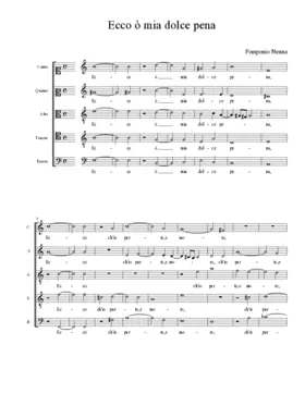 Ecco ò mia dolce pena