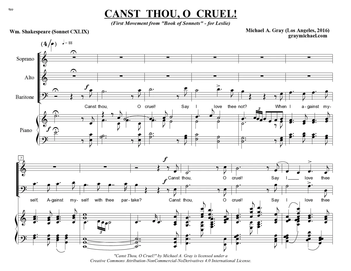 Canst thou, O Cruel! - Page 1