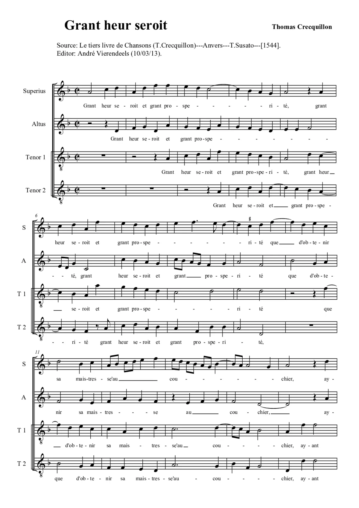 Grant heur seroit - Page 1