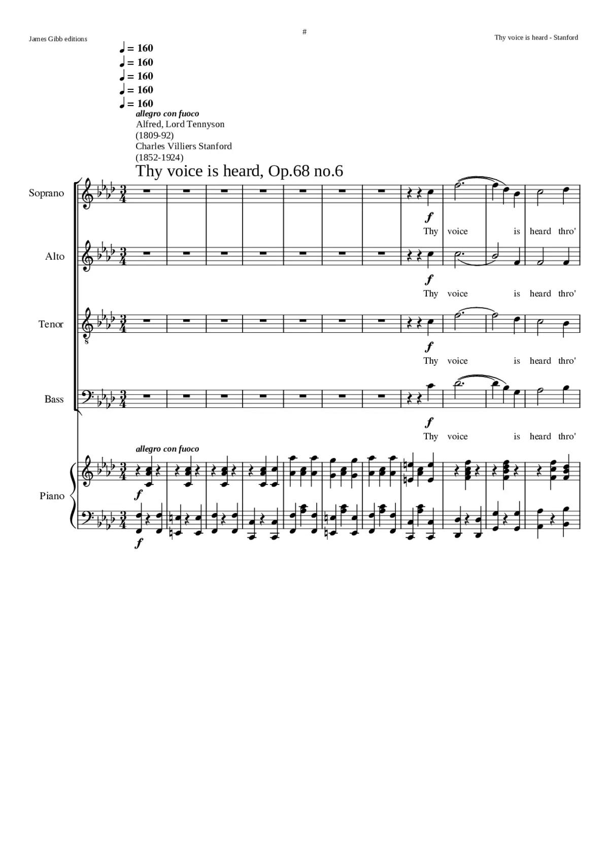 Thy voice is heard Op. 68:6 - Page 1