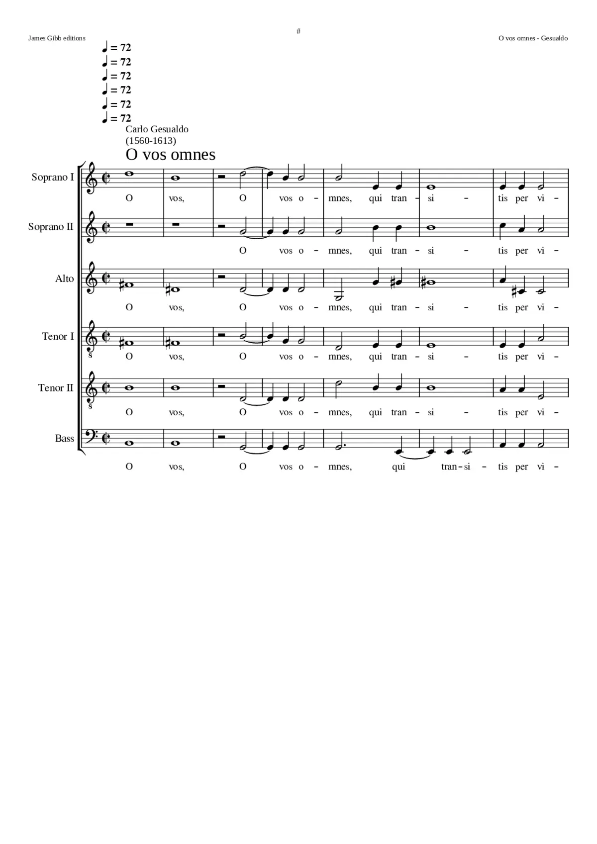 O vos omnes (another O vos omnes for 5vv apeared in 1603) - Page 1