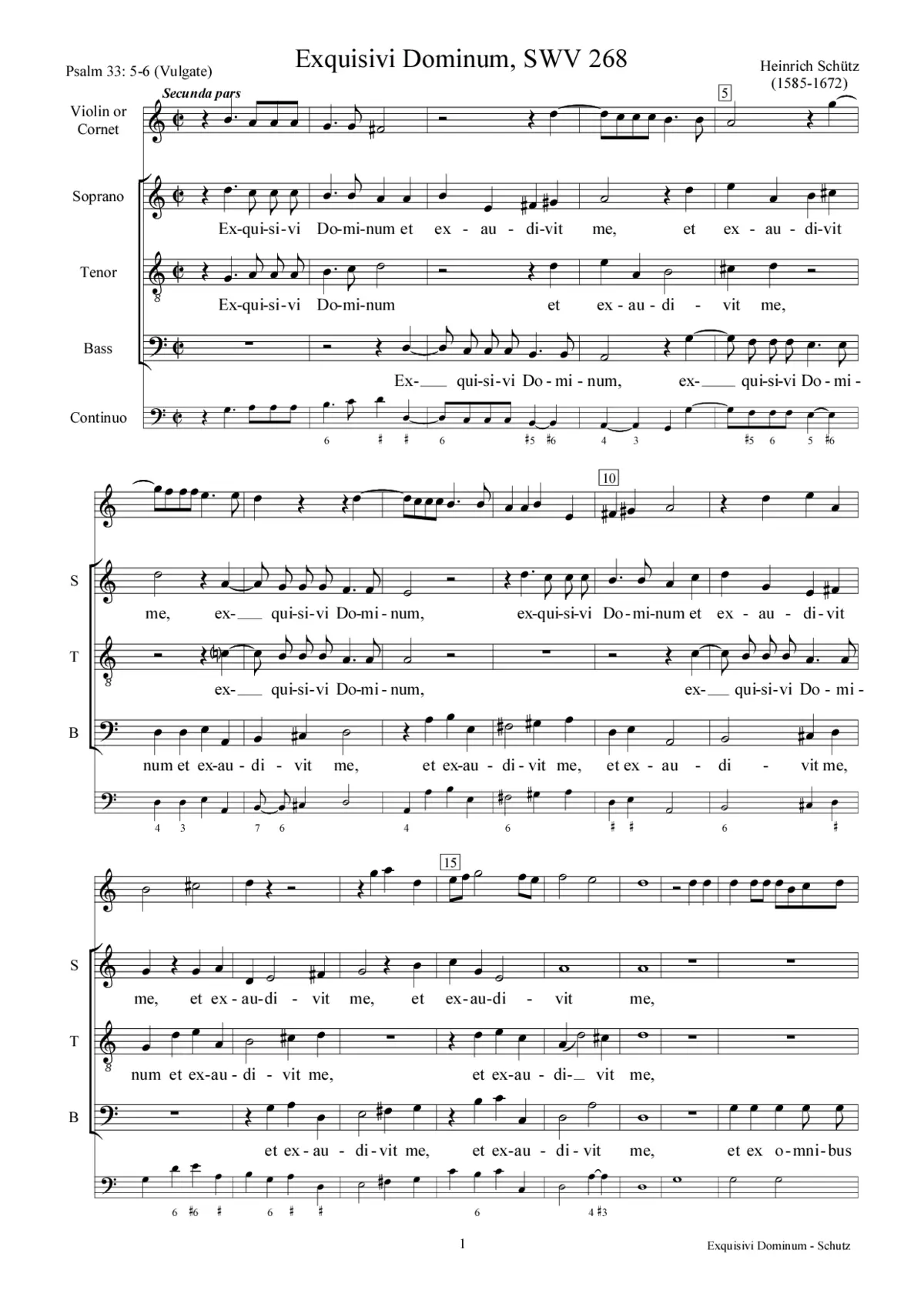 Exquisivi Dominum, SWV 268 - Page 1