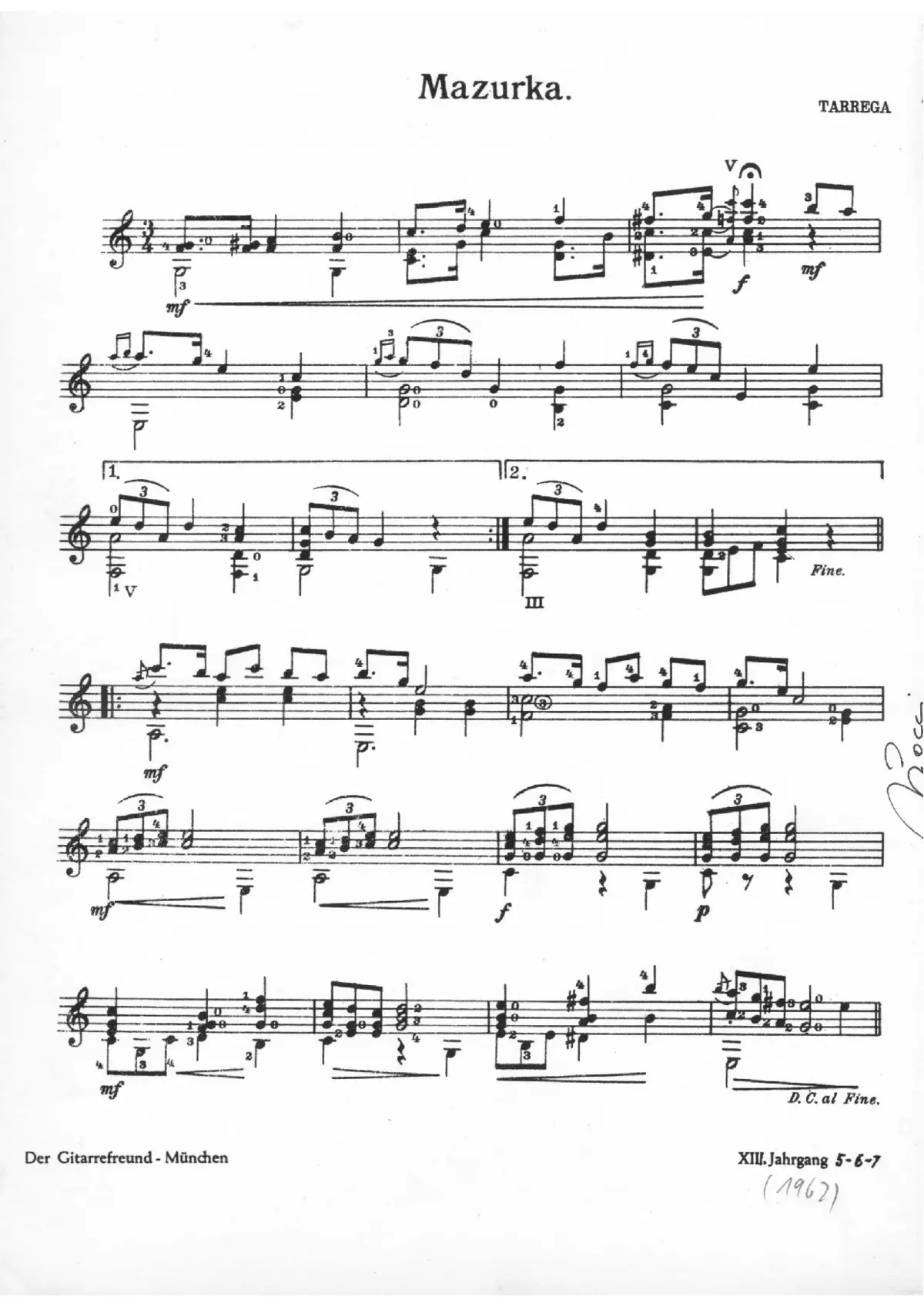 Mazurka in C major - Page 1
