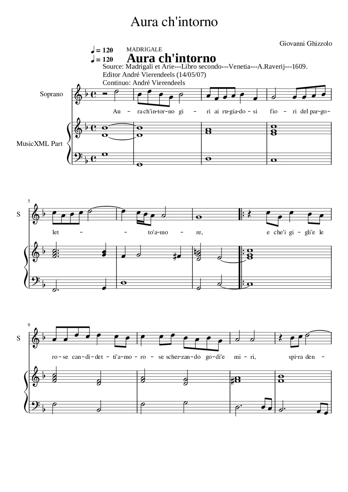 Aura ch'intorno - Page 1