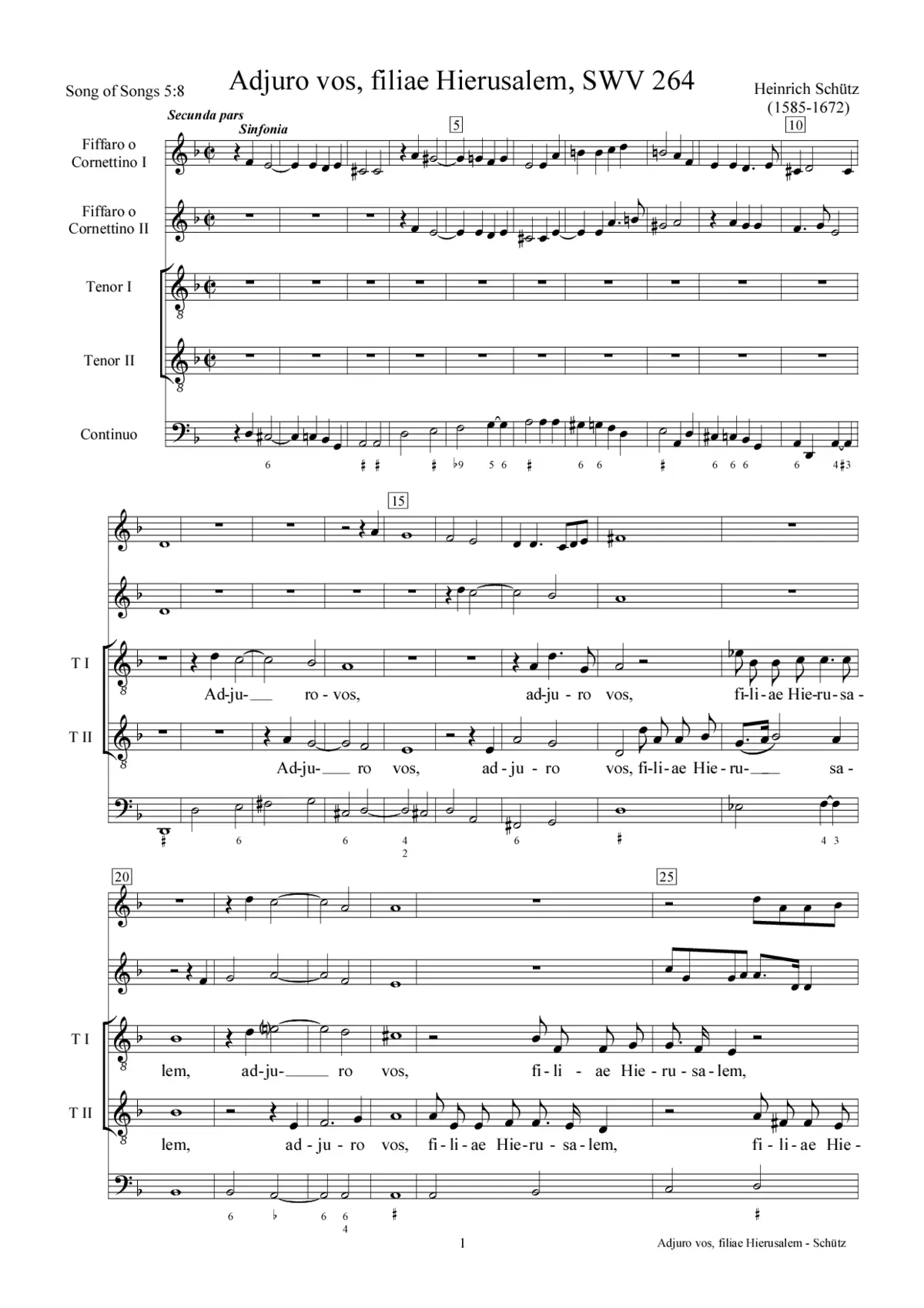 Adjuro vos, filiae Jerusalem, SWV 264 - Page 1