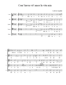 Com' havra vit' amor la vita mia