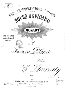 Les noces de Figaro. Deux transcriptions variées