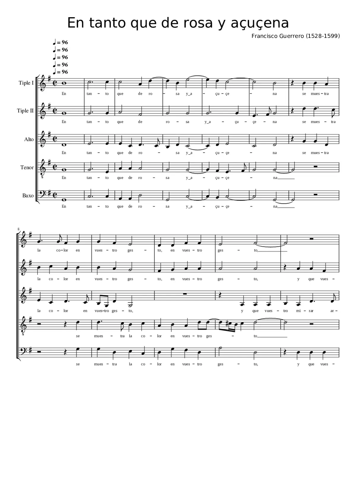 En tanto que de rosa y açuçena à 5 - Page 1