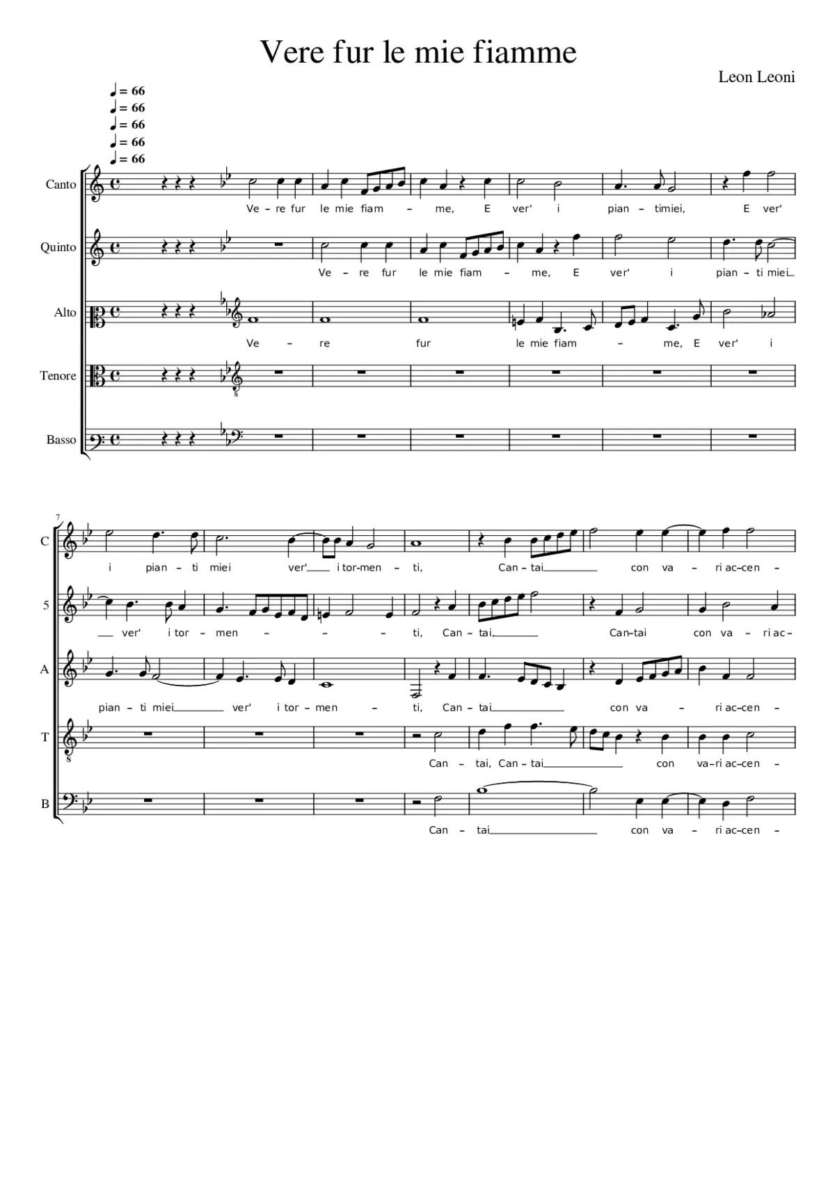 Vere fur le mie fiamme - Page 1