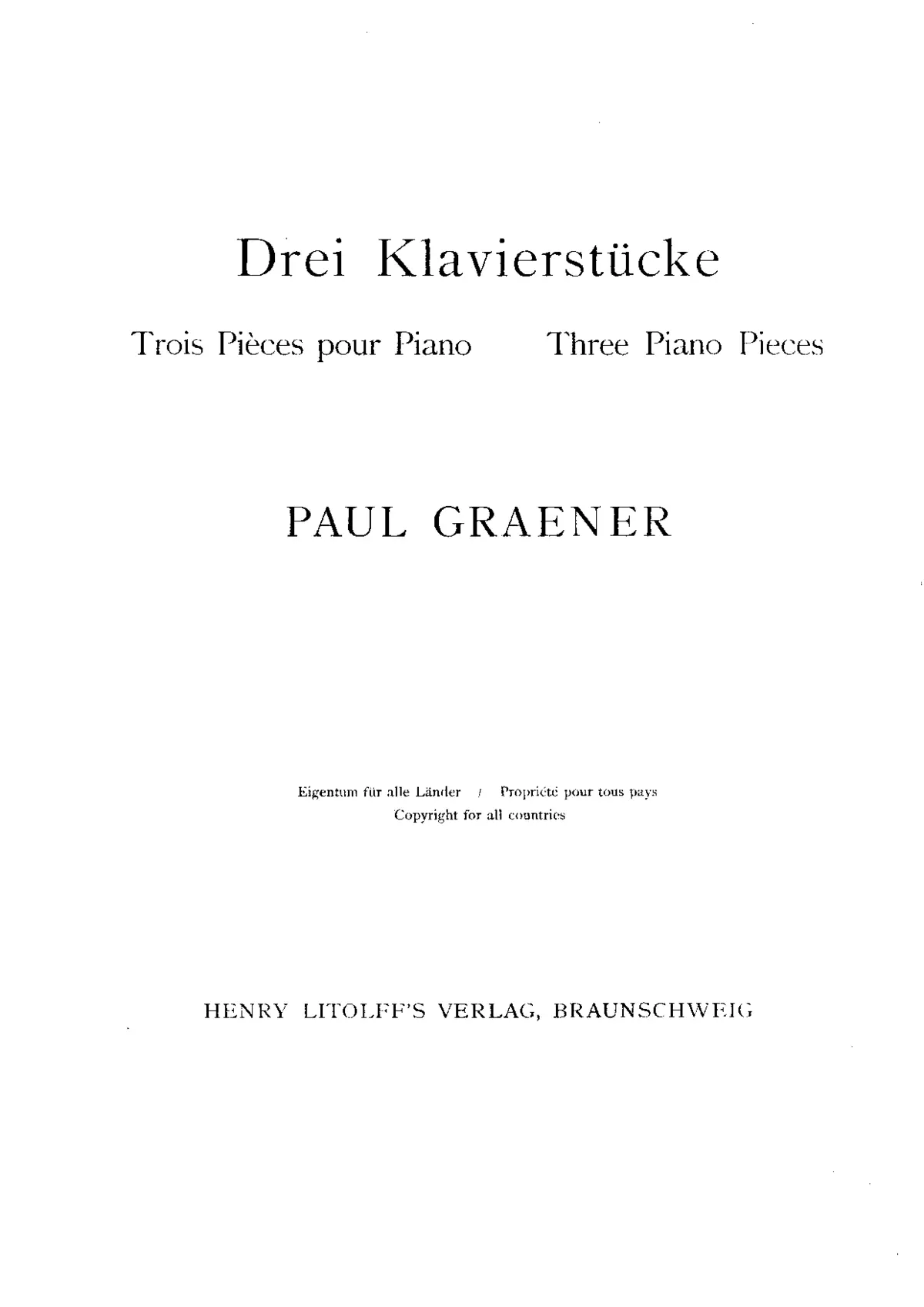 3 Klavierstücke - Page 1