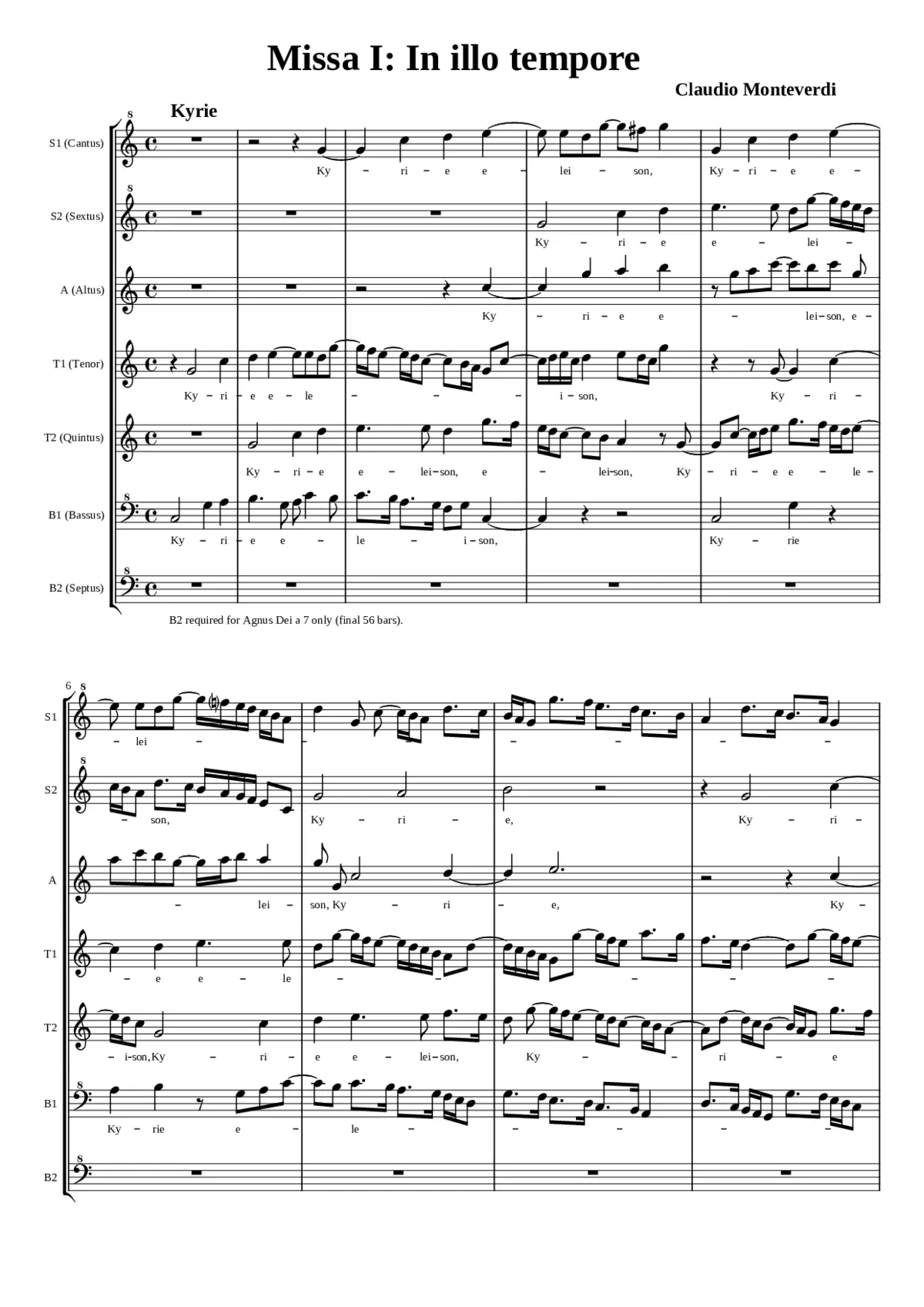 Mass for 6 Voices SV 205 - Page 1