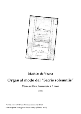 Oigan al modo del Sacris solemniis
