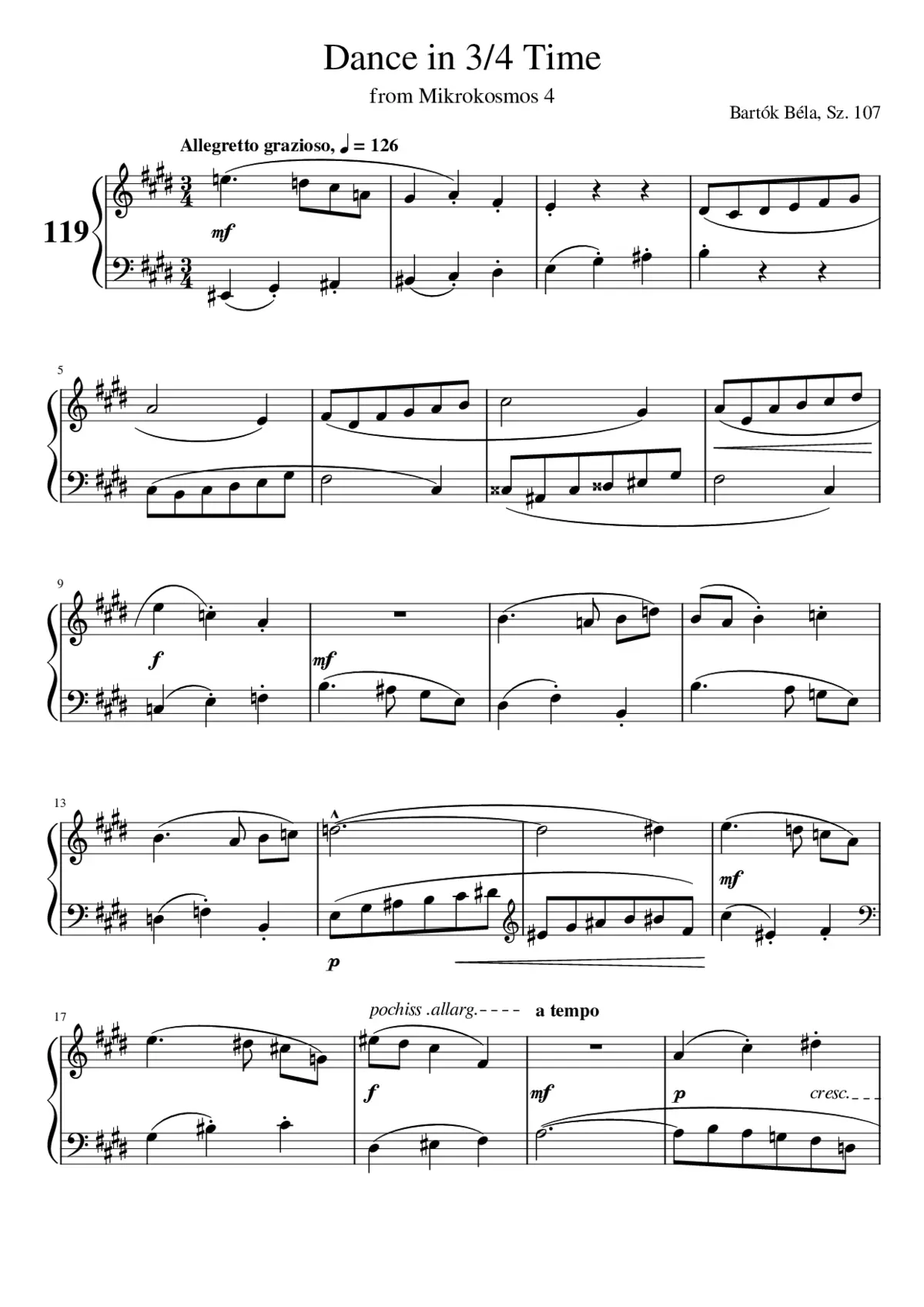 Mikrokosmos Sz.107 - Page 1