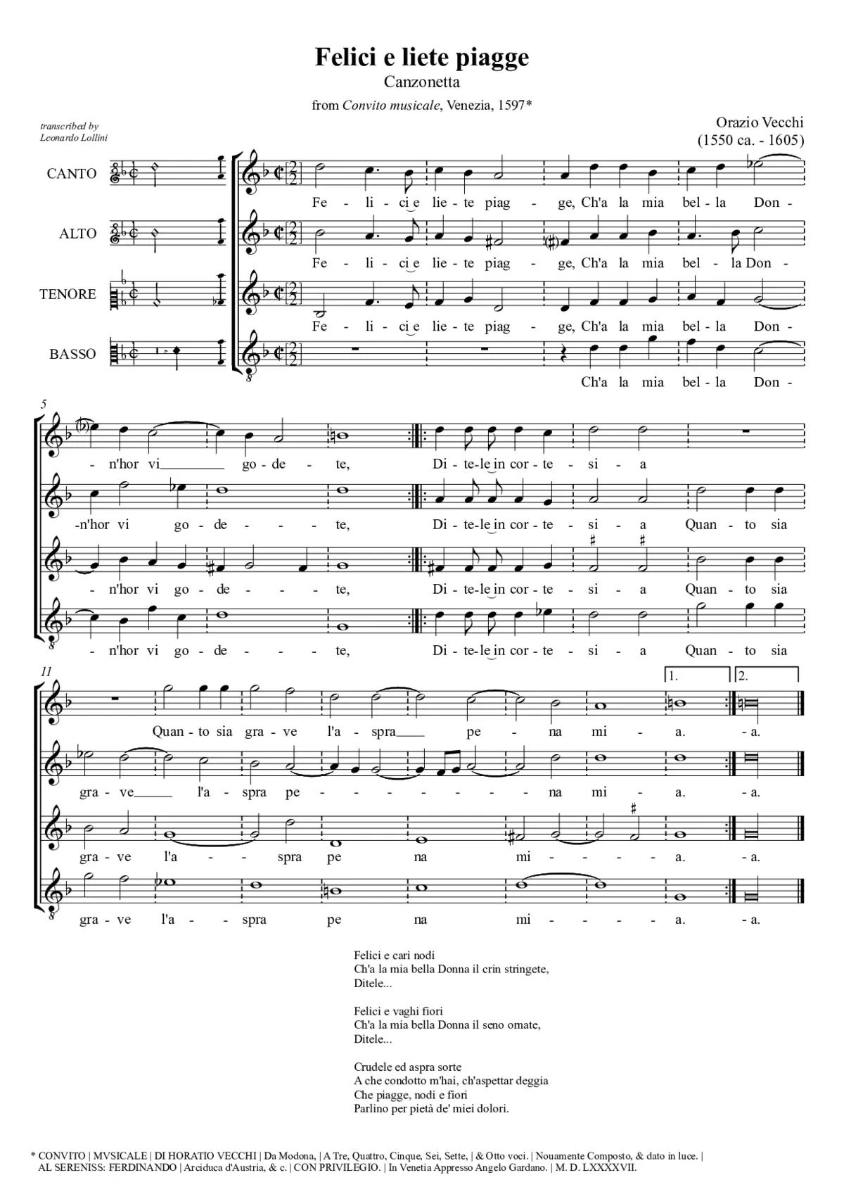 Felici e liete piagge - Page 1