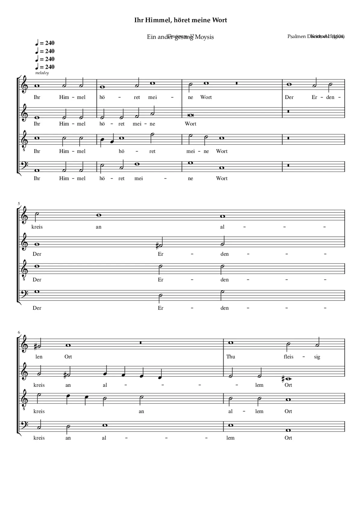 Ihr Himmel höret meine Wort - Page 1
