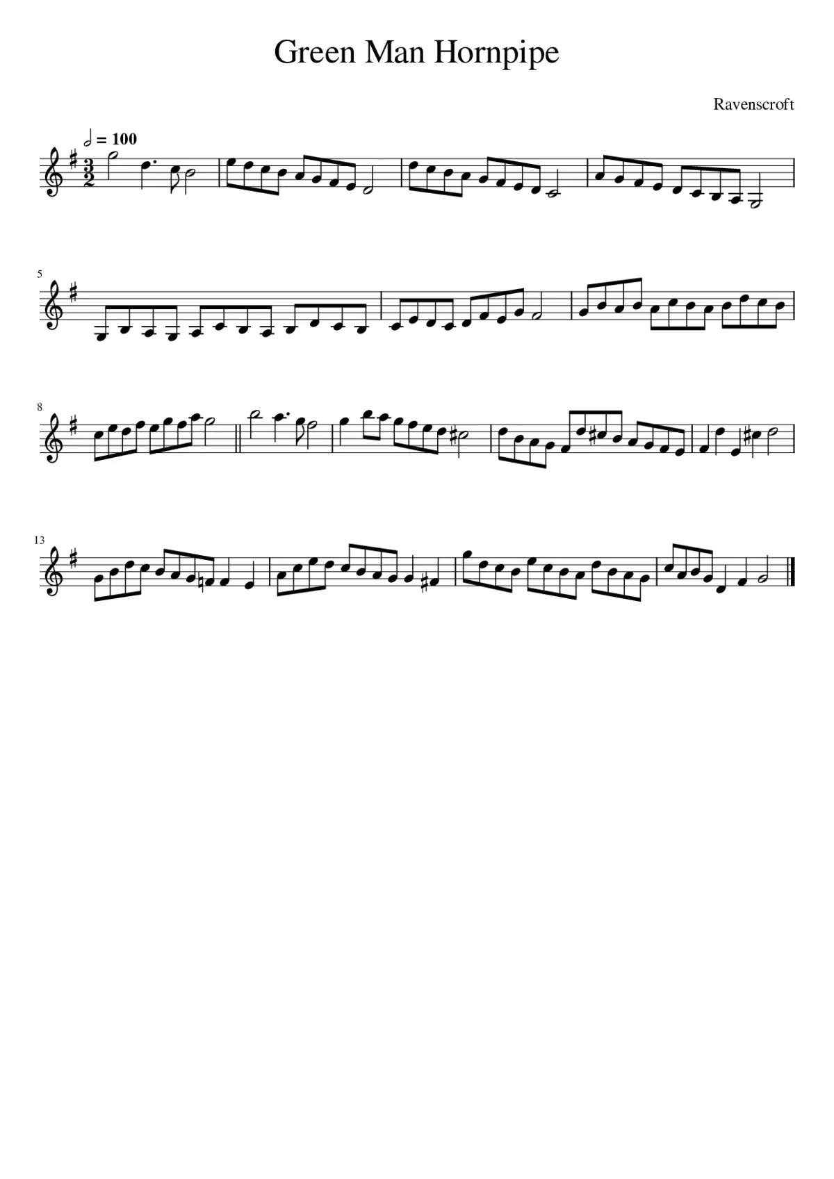 Green Man Hornpipe - Page 1