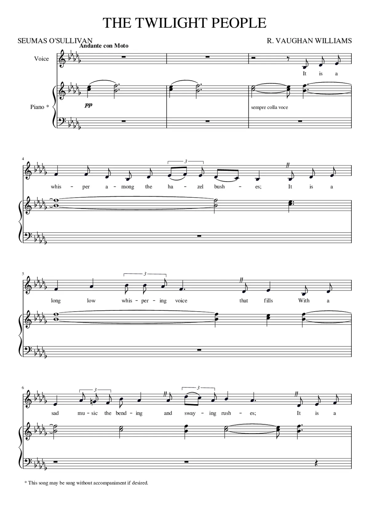 R. VAUGHAN WILLIAMS THE TWILIGHT PEOPLE - Page 1