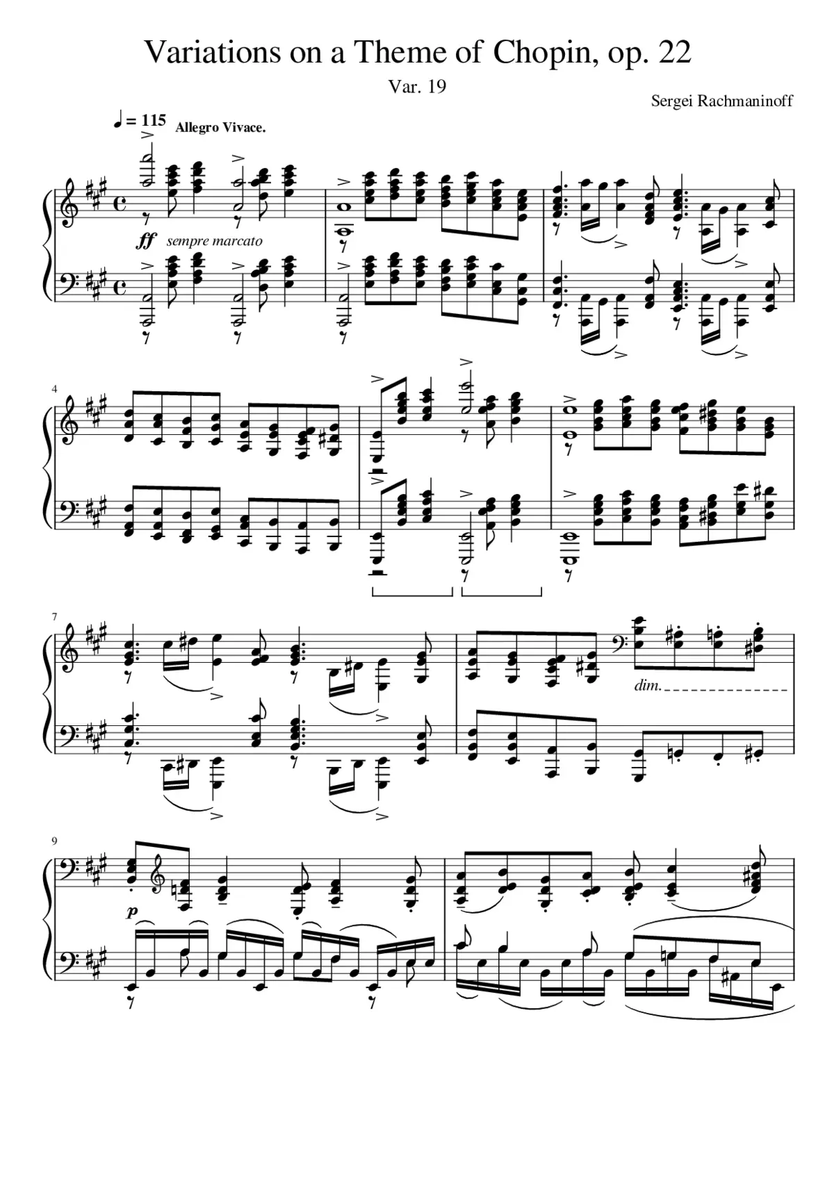 Variations on a Theme of Chopin Op.22 - Page 1