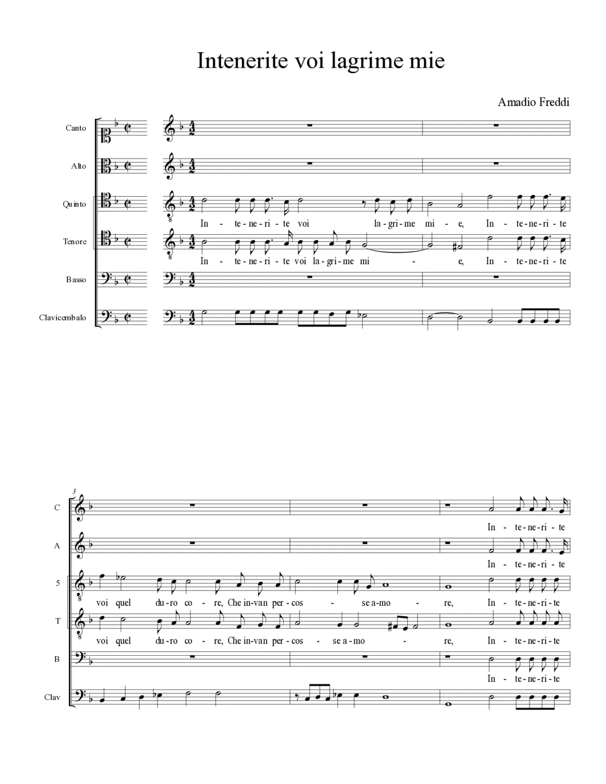 Intenerite voi lagrime mie - Page 1