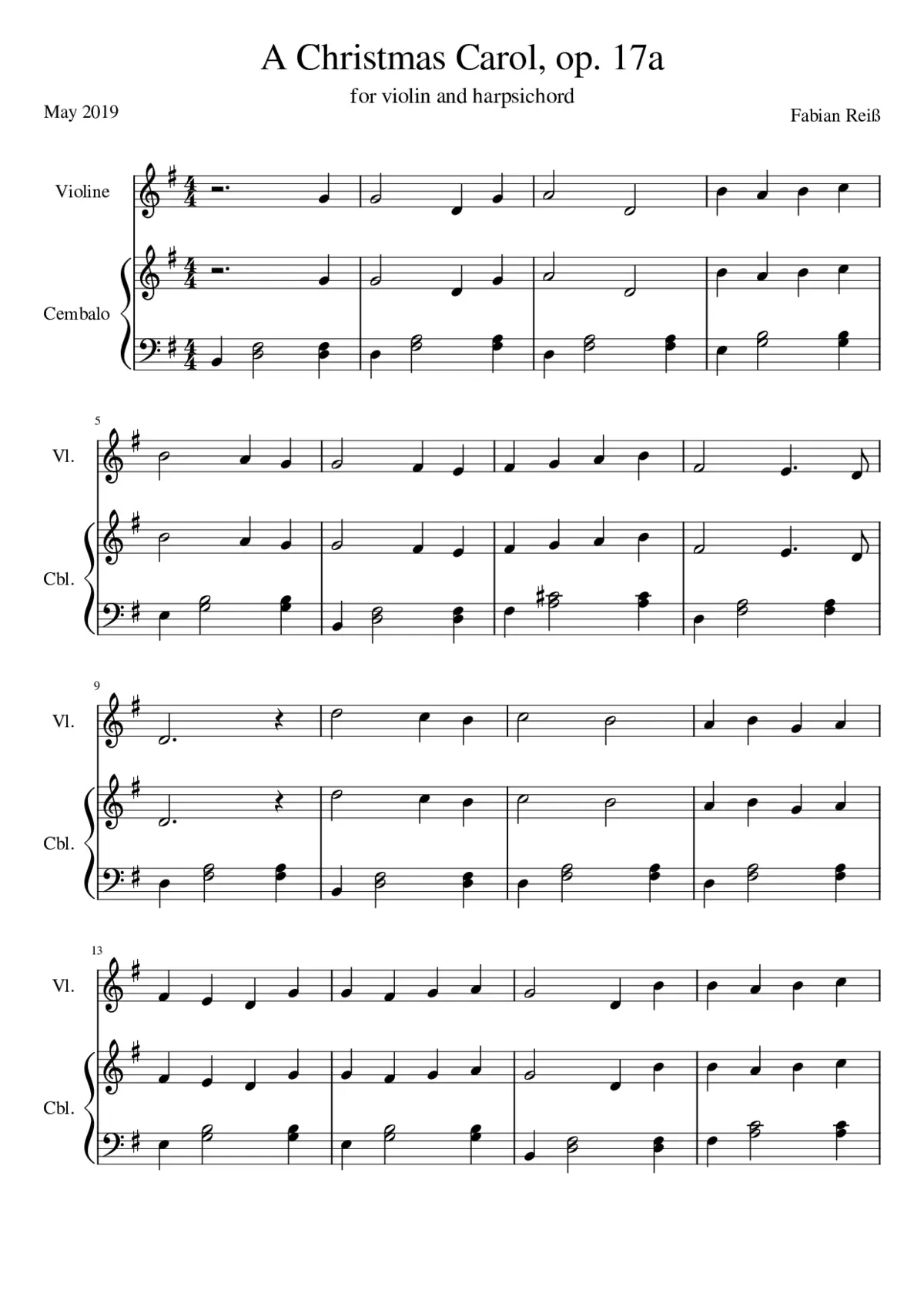 A Christmas Carol op. 17a - Page 1