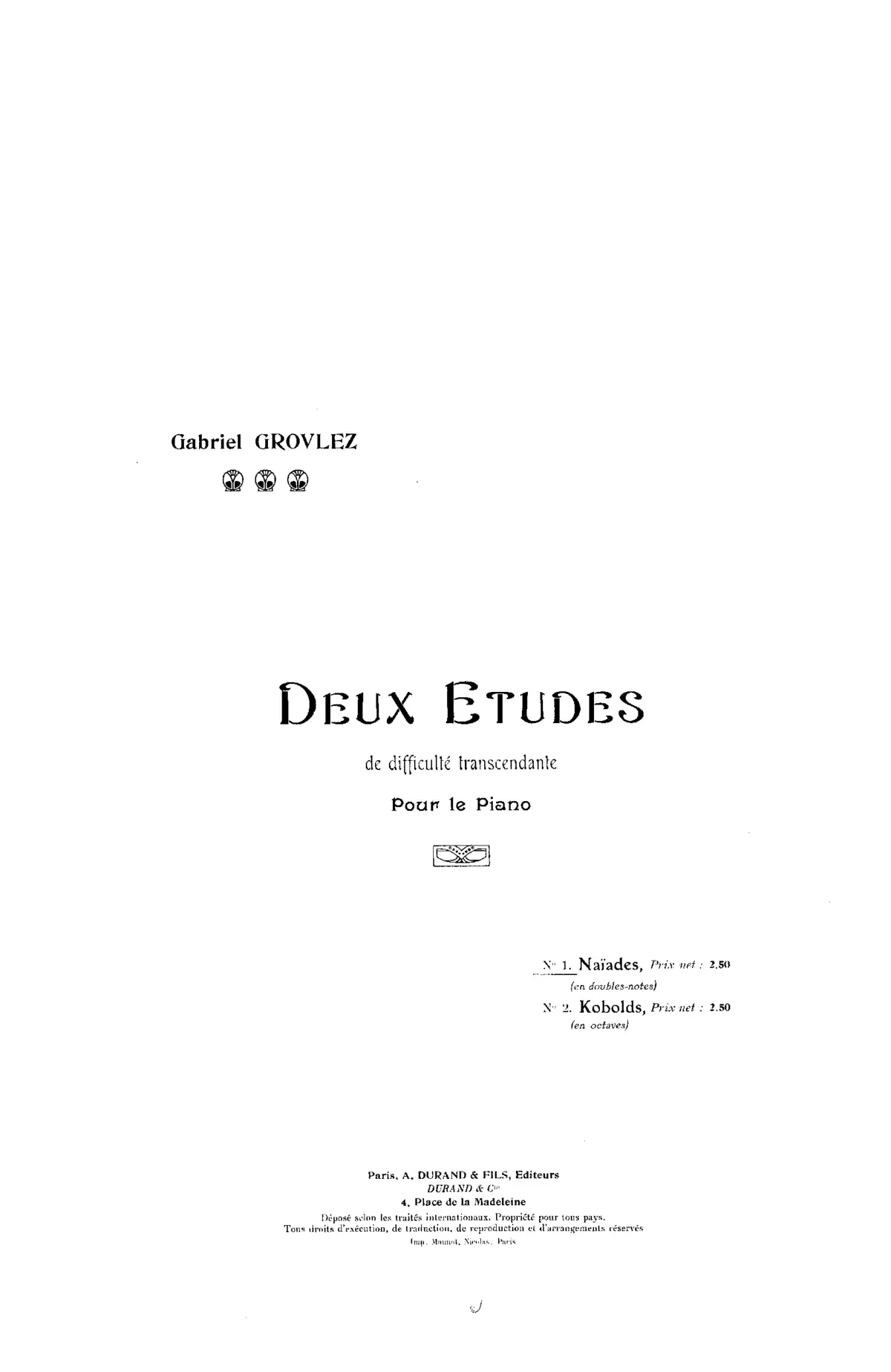 2 Etudes de difficulté transcendante - Page 1