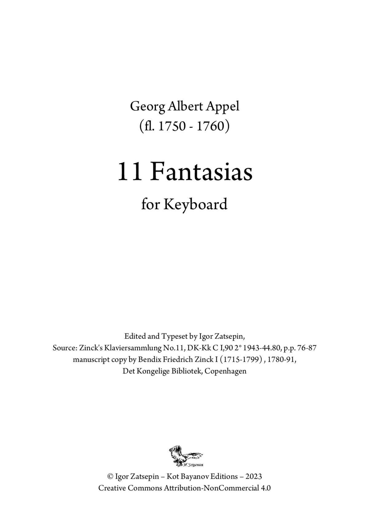 11 Fantasias for Keyboard - Page 1