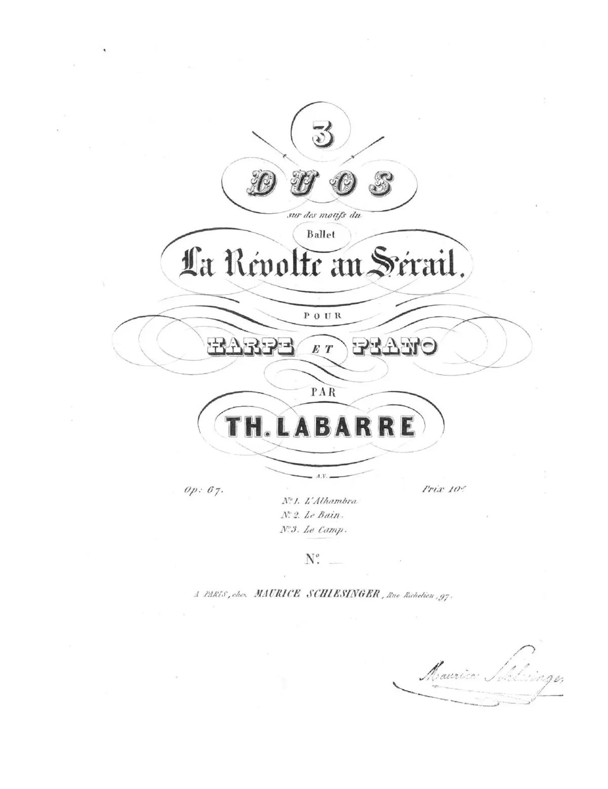 Trois duos sur des motifs du ballet 'La révolte au sérail' - Page 1