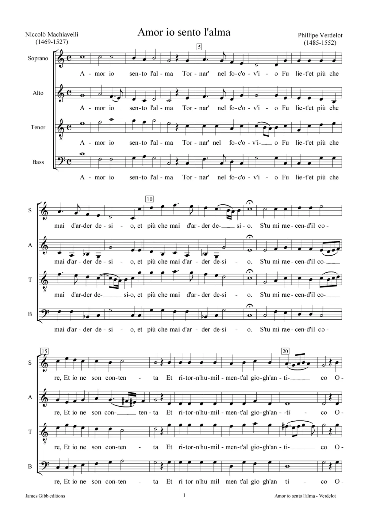 Amor, io sento l'alma - Page 1