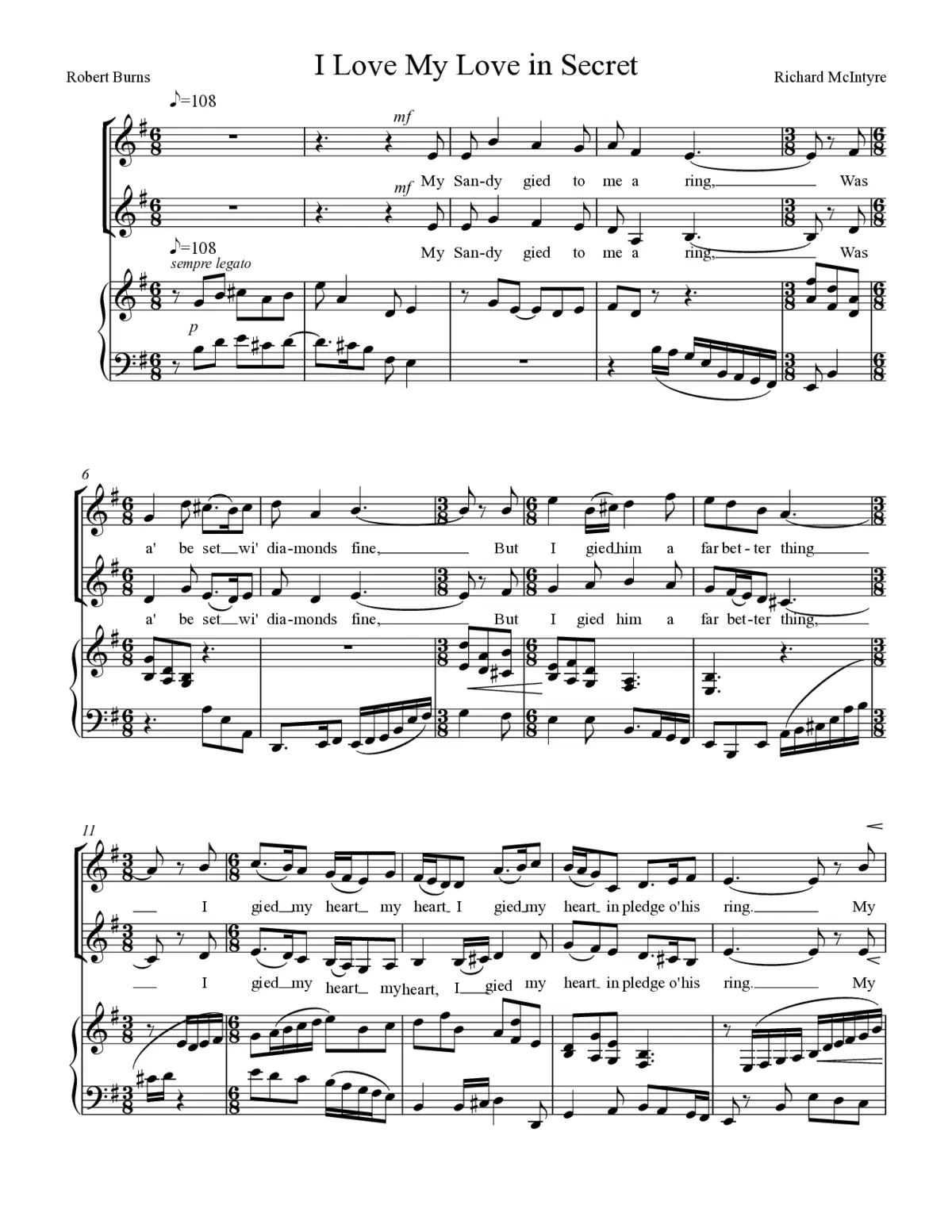 Three Robert Burns Songs - Page 1