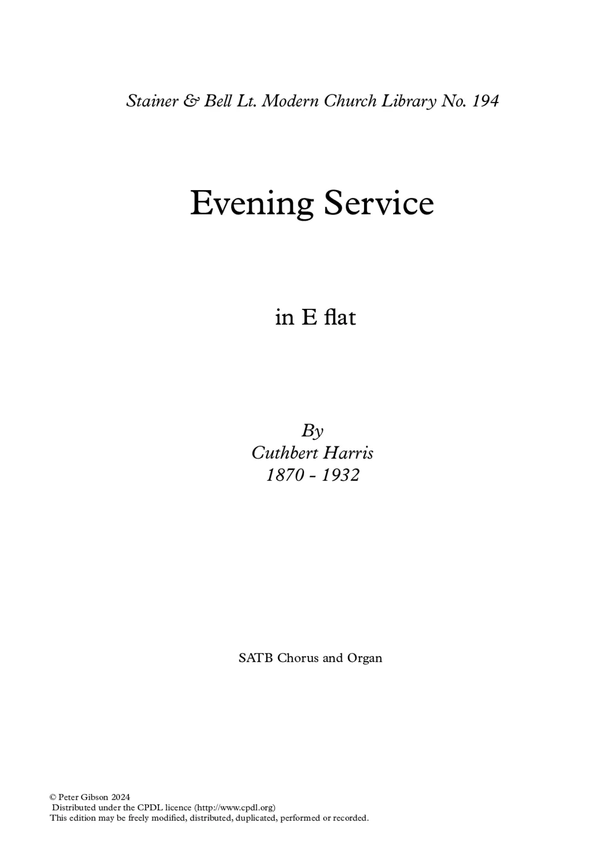 Evening Service - Page 1