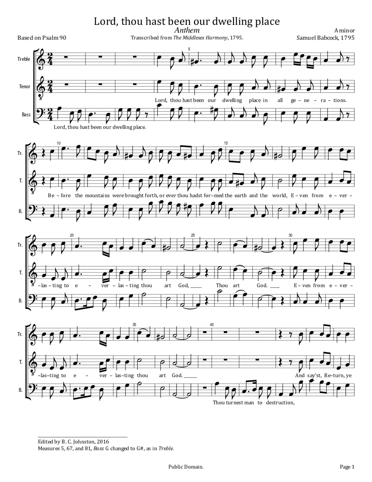Lord, thou hast been our dwelling place - Page 1