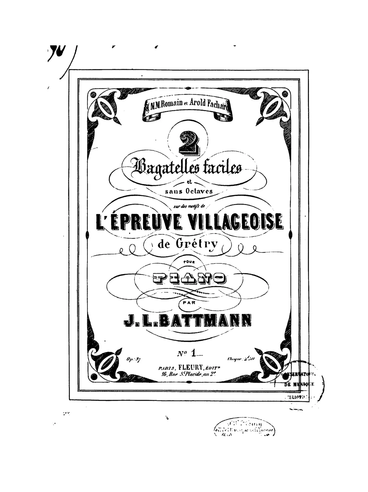 Deux bagatelles, très faciles et sans octaves, sur les motifs de L'épreuve villageoise, de Grétry - Page 1