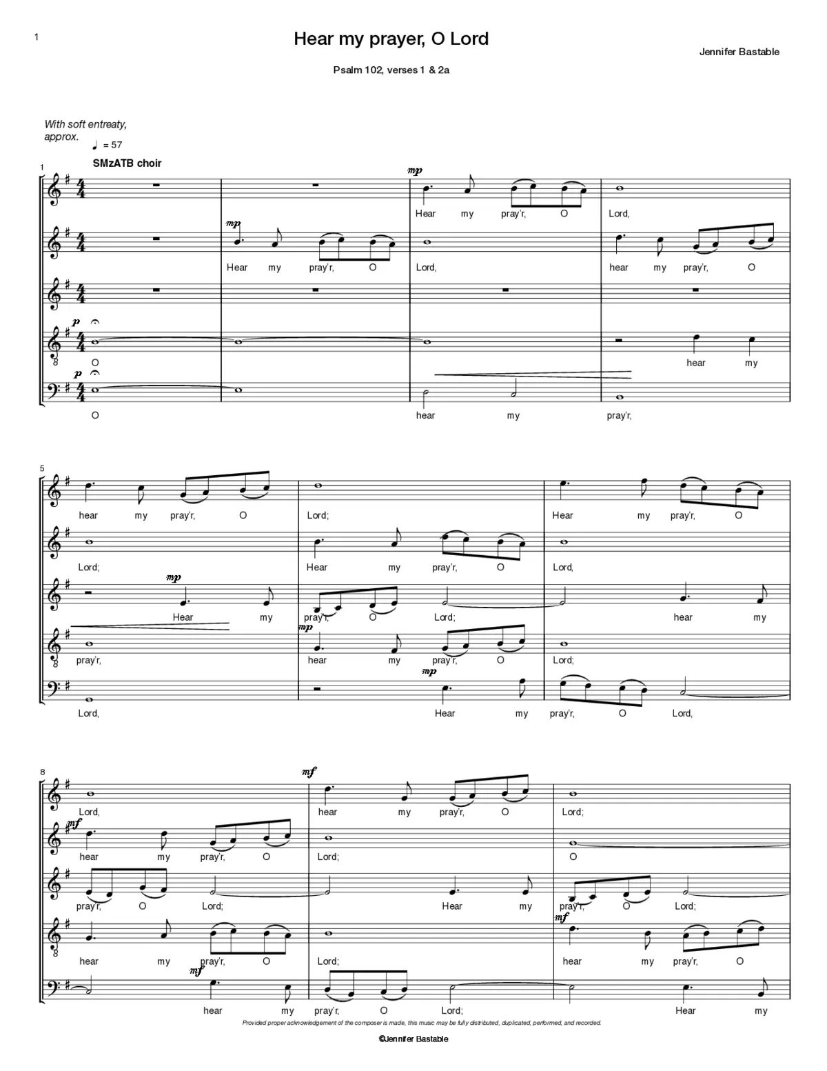 Hear my prayer, O Lord - Page 1