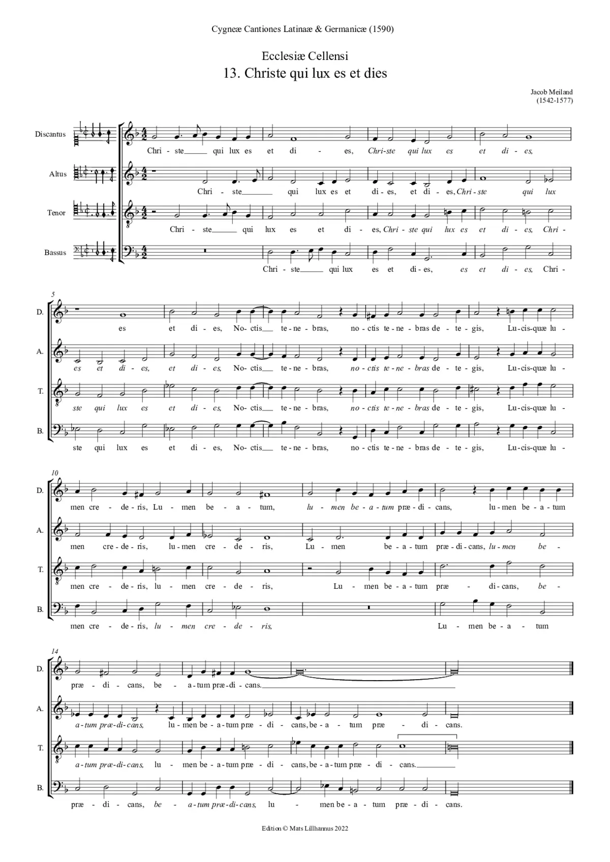 Christe qui lux es et dies - Page 1